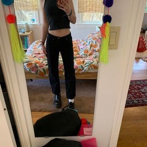 Black mid rise jeans